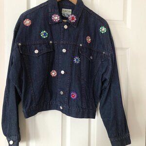 Lightly Embellished Short Denim Jacket